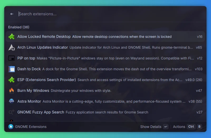 FOSS - Vicinae GNOME extensions